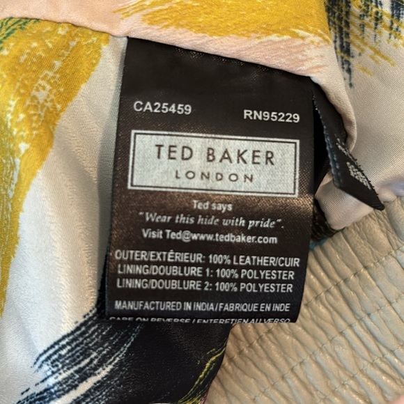 Ted Baker Grey Leather Jacket Size 2 - Picture 5 of 5